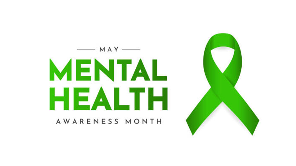 May is Mental Health Awareness Month, with green ribbon