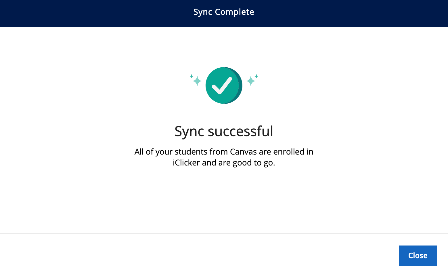 Sync successful