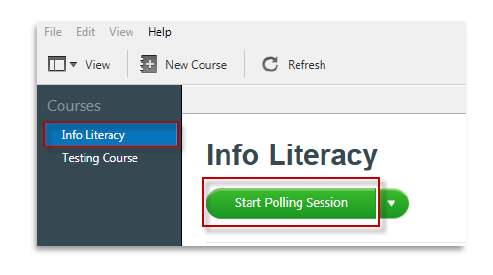 a screenshot of the Start Polling Session button