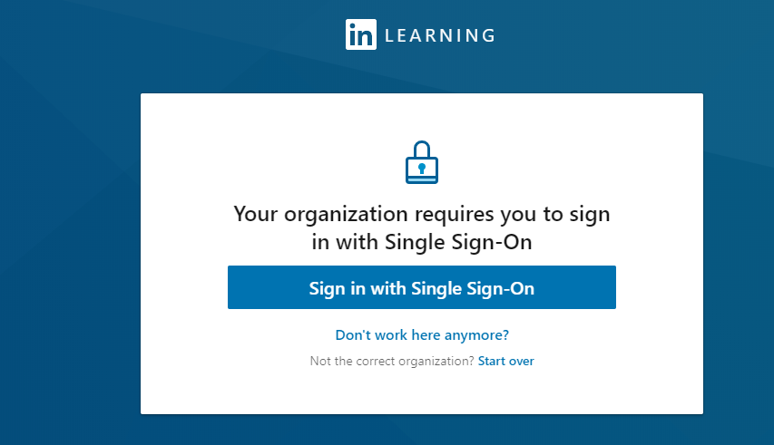 screenshot of the SSO sign in prompt