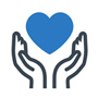 hands embracing heart graphic