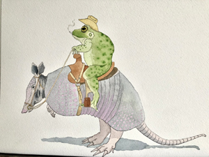 Javier Rivera, Texas Toad, Watercolor 1