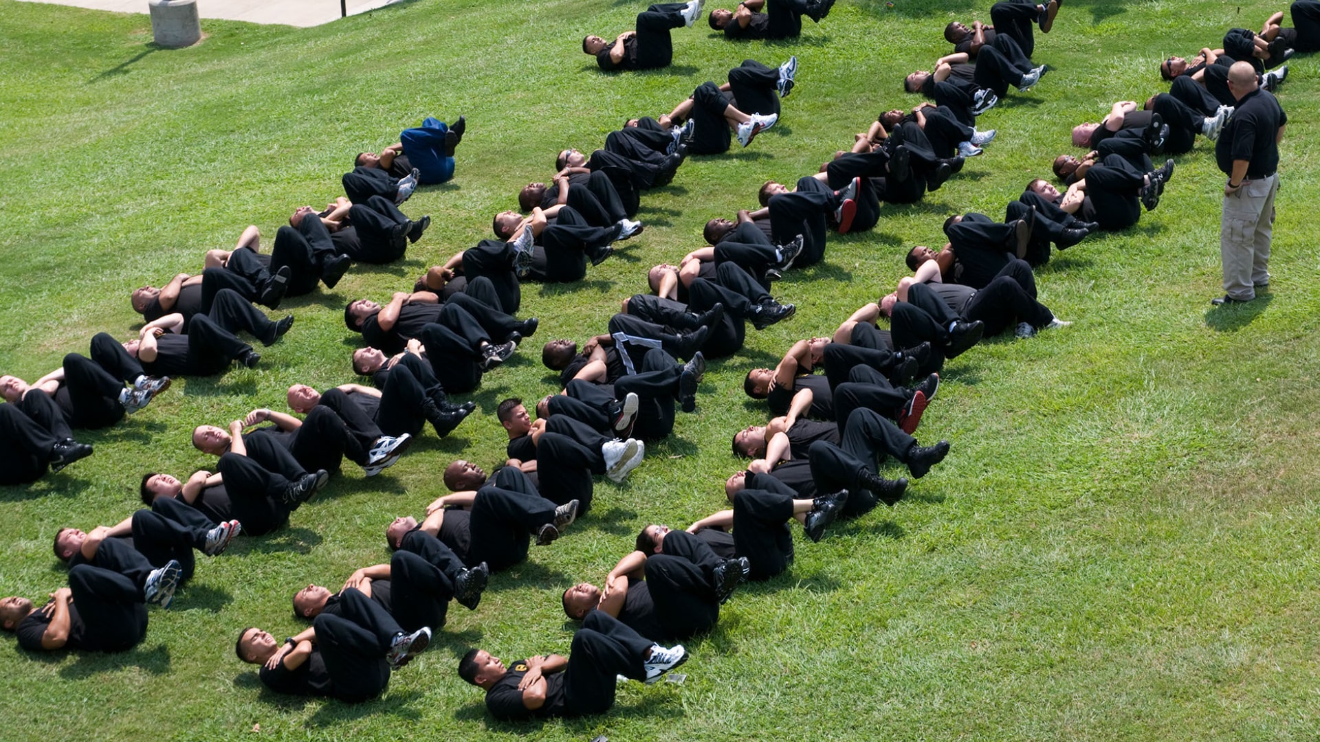 Criminal Justice Training Center Cadets Working Out