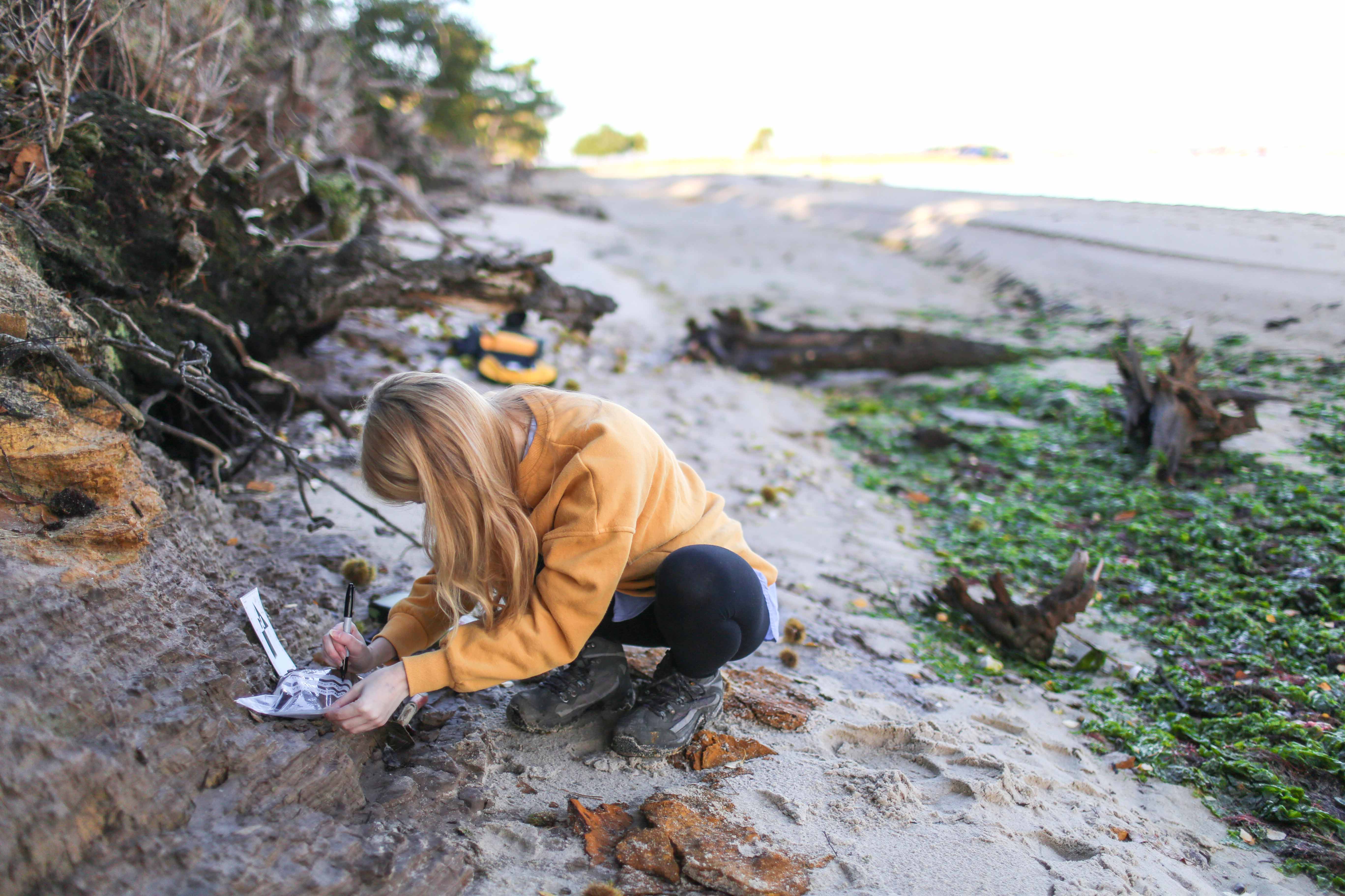 Student taking samples