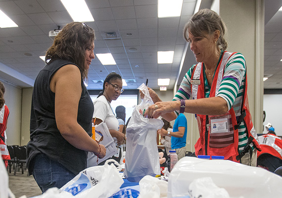 Volunteers helping those in need