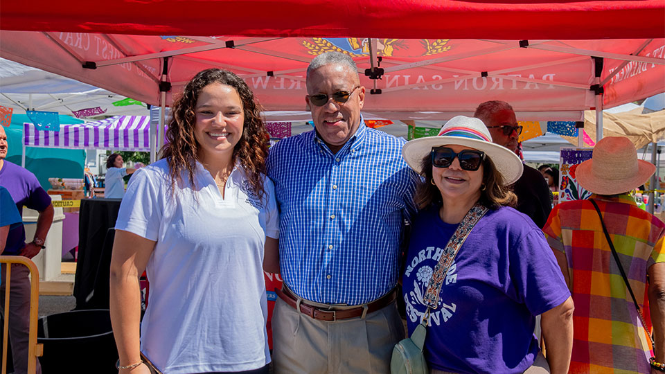 President Blanchard with two event organizers