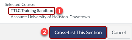 cross-list this section button