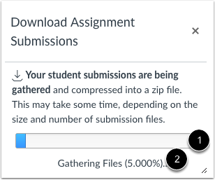 download submissions status bar