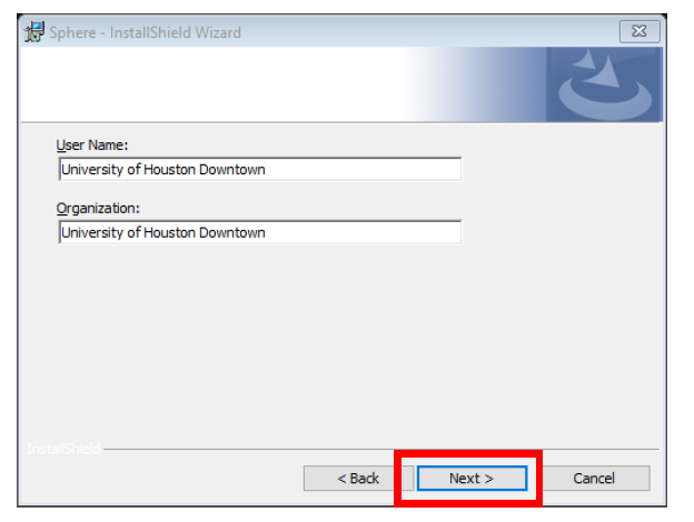 a screenshot of the username and organization fields