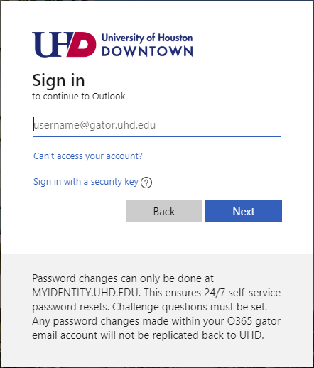 a screenshot of the O365 log in screen