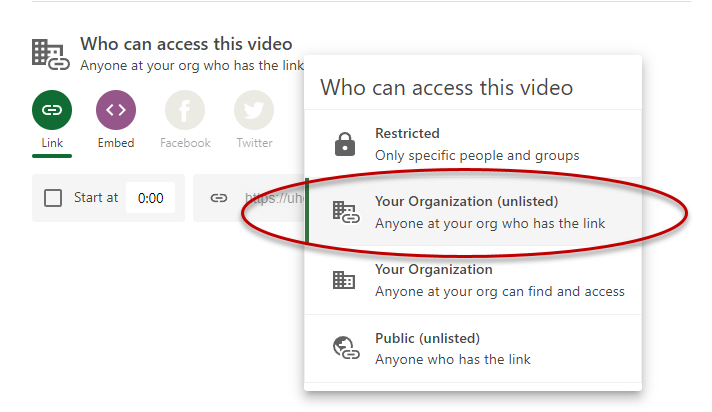  Select "Your Organization (unlisted)".