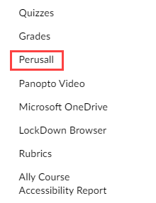 Perusall Course Homepage in Blackboard.