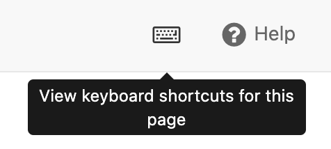 View Keyboard shortcuts for this page