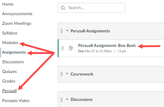 Click the Perusall link in your Blackboard Course