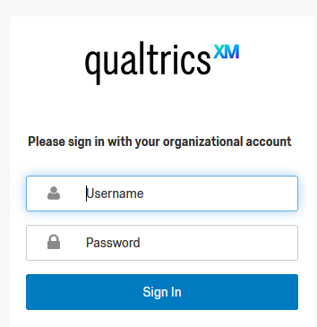 a screenshot of the Qualtrics login screen