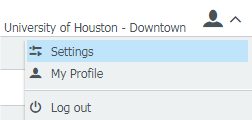 a screenshot of the settings option