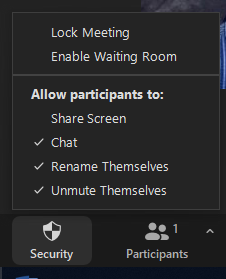 Lock meeting options in meeting