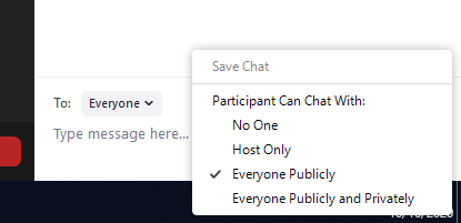 adjusting chat settings ina a meeting