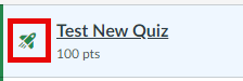 screenshot of new quiz icon in Canvas