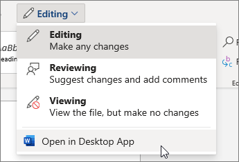 Select editing to change your view