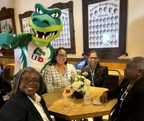 University of Houston-Downtown staff eat lunch at Scholz Garten in Austin, Texas for UHD Day at the Capitol 