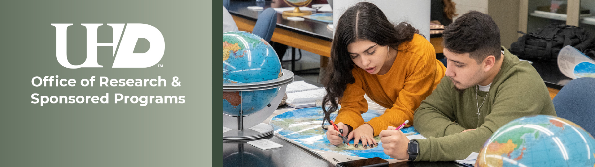 graphic of students looking at a map in class